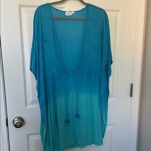 Bleu Rod Beattie Turquoise Ombre Swim Cover-Up